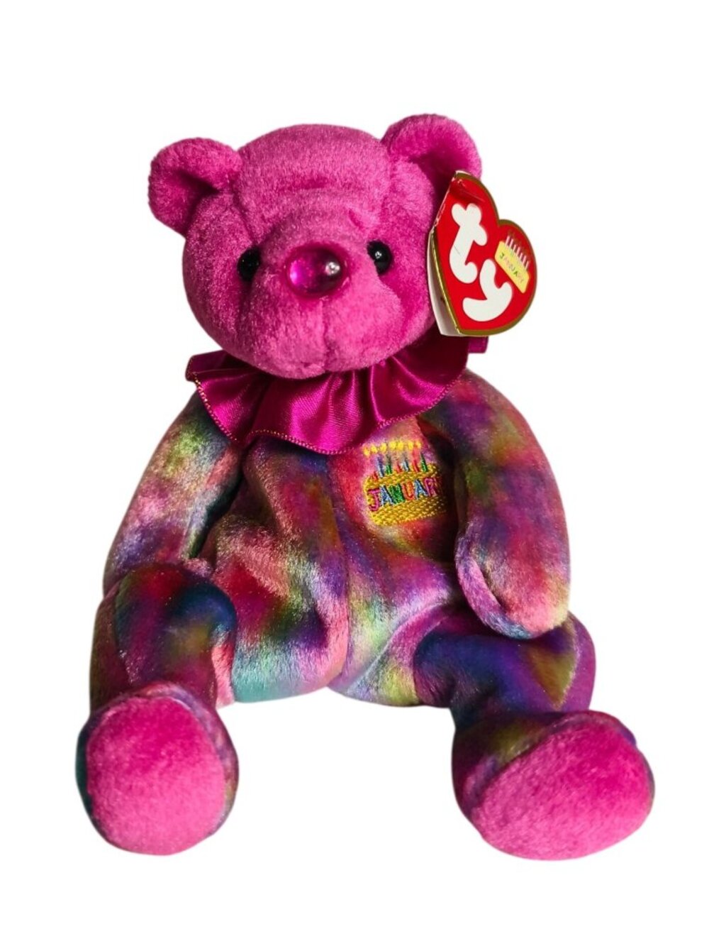 Ty Beanie Baby January Birthday Bear MWMT Tie-Dye Plush 7.5" Collectible